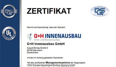 Innenausbau Zertifikat ISO 45001 : 2018