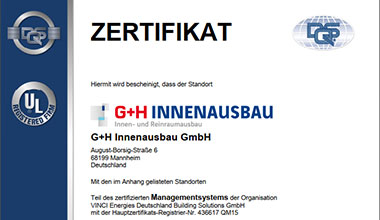 Innenausbau Zertifikat ISO 9001 : 2015