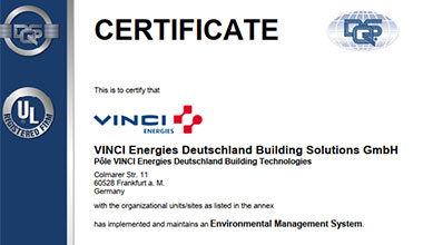 Kühllagerbau Zertifikat ISO 14001 : 2015 - englisch