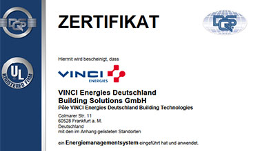 Kühllagerbau Zertifikat ISO 50001 : 2018