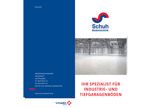 Flyer "Ihr Spezialist für Industrie- und Tiefgaragenböden" - Niederlassung Pfungstadt